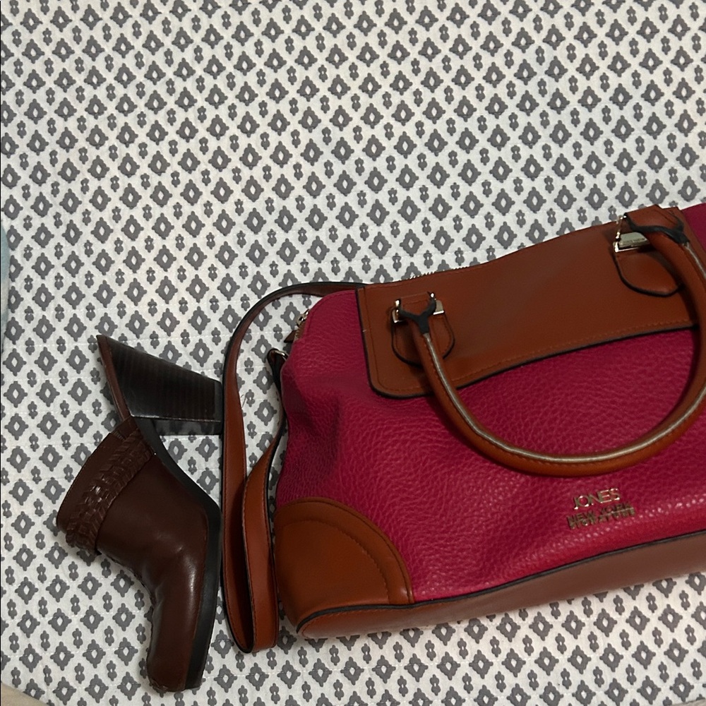 Jones New York Pink and Tan Satchel - Picture 6 of 6
